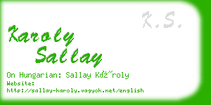 karoly sallay business card